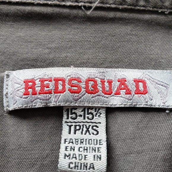 Red Squad casual Mens cotton short sleeve button up shirt, size XS - Picture 1 of 6